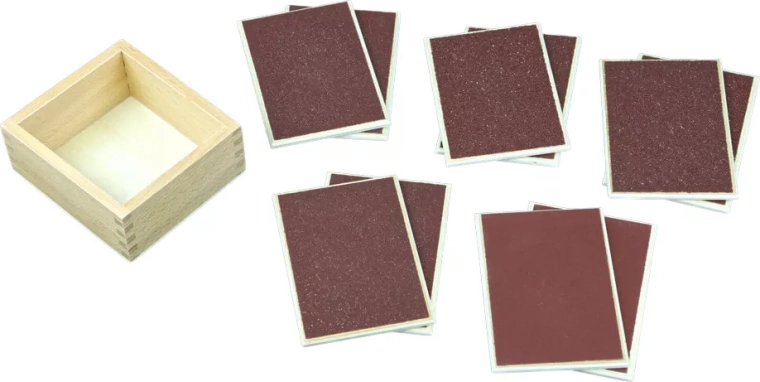 Plaquettes tactiles Montessori en papier de verre