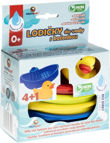 Bateaux en plastique et canard pour le bain