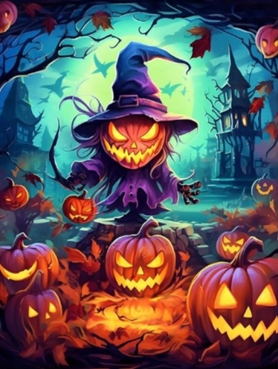 Peinture diamant Épouvantail 30 × 40 cm