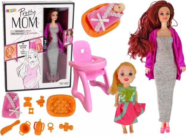 Poupée enceinte avec accessoires