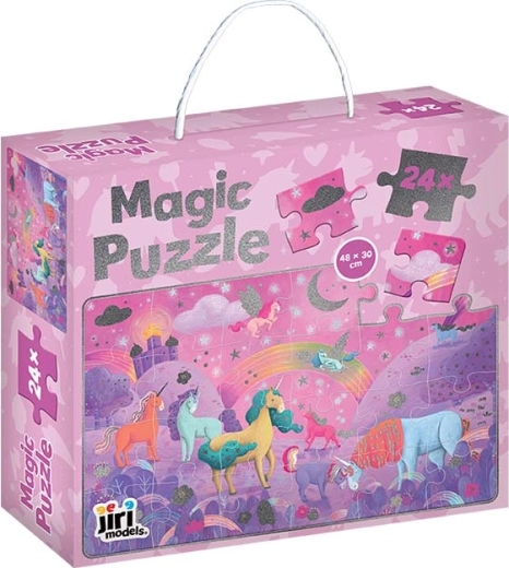 Puzzle scintillant dans une boîte Licornes