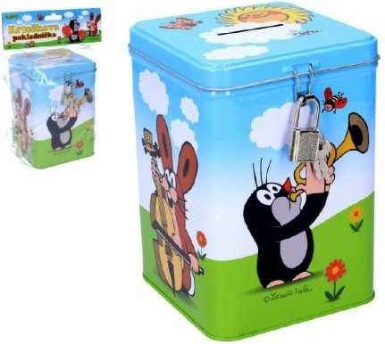 Tirelire KRTEK en métal avec cadenas 11 × 15 cm