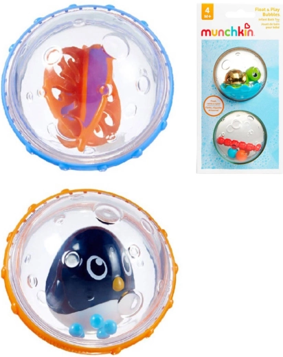 Munchkin boules aquatiques à hochet avec animaux pour le bain – lot de 2 pièces