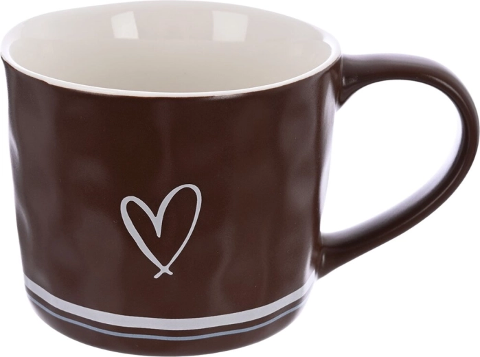 Mug en porcelaine Cœur 0,4 l marron