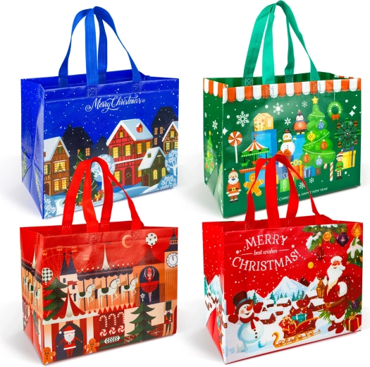 Sac cadeau de Noël en tissu non tissé 31 × 25 × 17 cm - 1 pièce