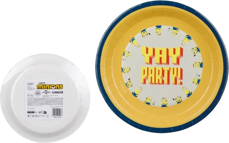 Assiettes de fête en papier Minionki (Les Minions) 23 cm, mix de motifs (6 pcs)