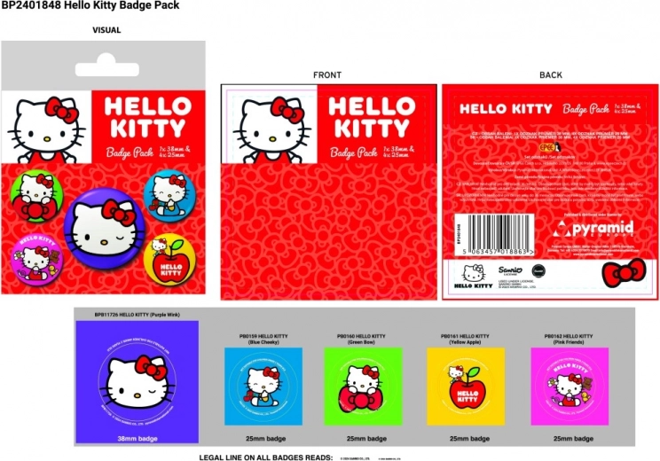 Set de badges Hello Kitty – 5 pcs
