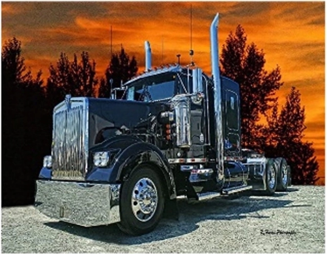 Peinture diamant – camion au coucher du soleil 30 × 40 cm