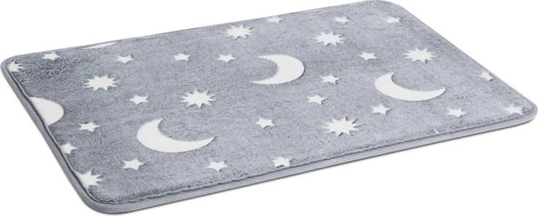 Tapis phosphorescent lumineux gris 60 × 40 cm