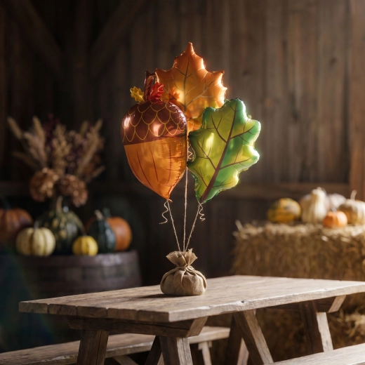 Set de ballons en aluminium avec motifs automnaux, 3 pièces