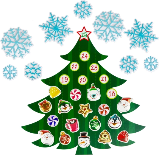 Calendrier de l’Avent mural autocollant de Noël