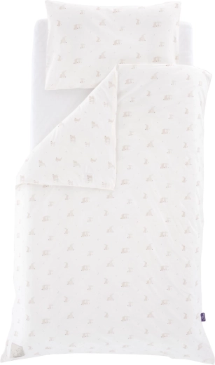 Parure de lit en jersey Träumeland HopHop Bunny Beige 100 × 135 cm + 40 × 60 cm