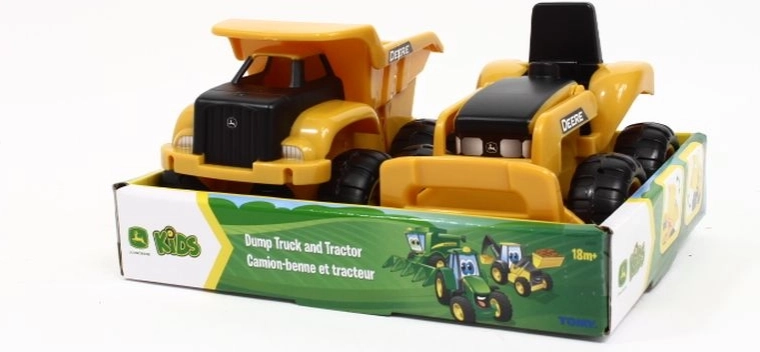 TOMY John Deere véhicules de chantier pour enfants – tracteur et camion-benne (2 pcs)