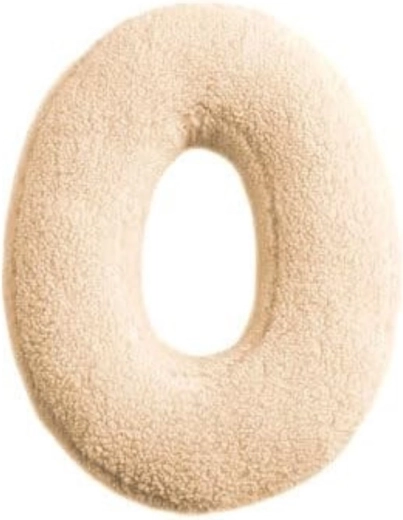 Lettre en peluche Mealini O crème - 1 pièce