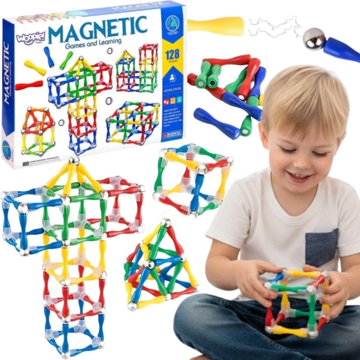 Jeu de construction magnétique 3D XXL Woopie, 128 pièces