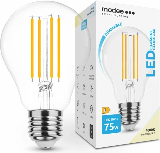 Modee Smart Lighting Ampoule LED à filament E27 8 W blanc neutre