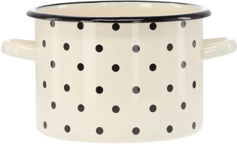 Casserole émaillée 3 l 18 cm blanche à pois