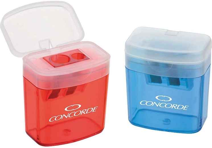 Taille-crayon avec réservoir CONCORDE Duo, assortiment de couleurs