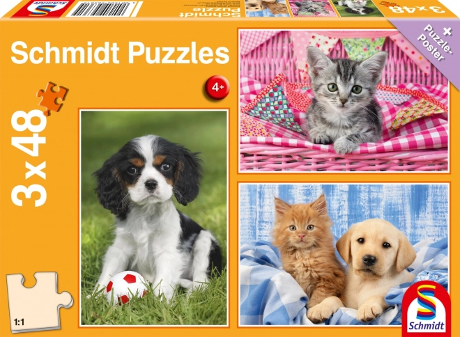Puzzle mes animaux préférés 3x48 pièces
