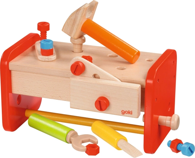 Établi de travail en bois pour enfants avec boîte de rangement