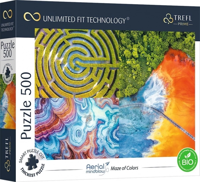 Puzzle TREFL UFT Aerial Mindblow : labyrinthe de couleurs 500 pièces