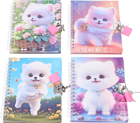 Carnet ligné à spirale avec cadenas Chien - 1 pièce