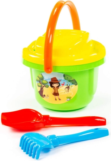 Set de plage coloré avec seau