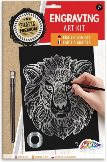 Image à gratter argentée lion GRAFIX