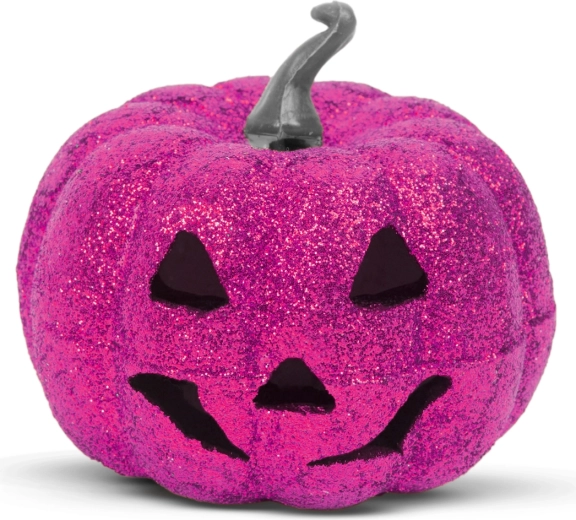 Décoration LED RGB d'Halloween en mousse, citrouille violette, 11 cm