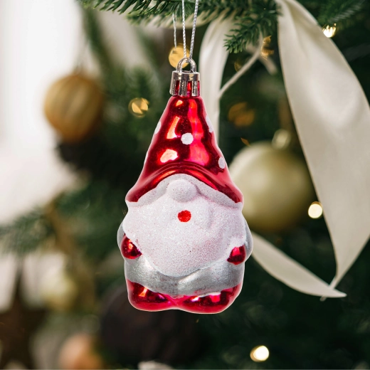 Décoration scintillante pour sapin de Noël représentant Saint Nicolas
