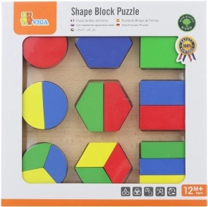 Jeu d’encastrement en bois couleurs et formes