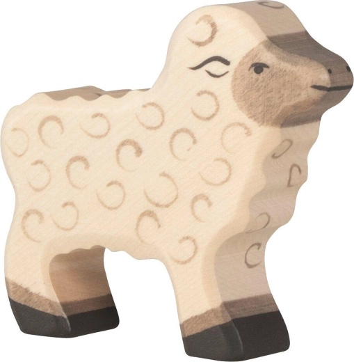 Figurine en bois d'agneau