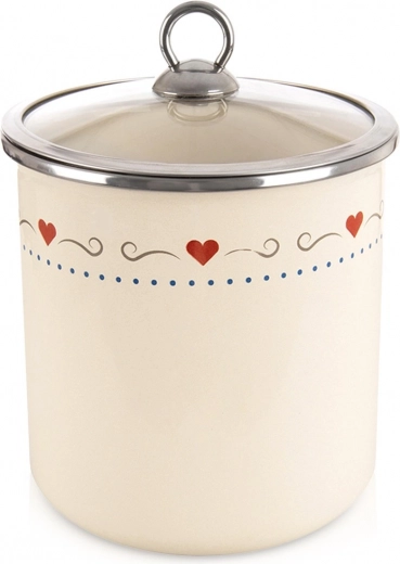 Bocal de cuisine émaillé avec couvercle en verre 1,4 l TONCA