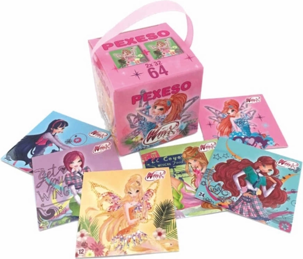 Mémo Akim en boîte avec ruban Winx Club (64 cartes)