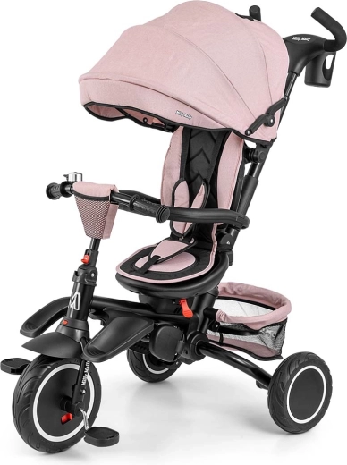 Tricycle Milly Mally Stanley 6en1 avec roues en caoutchouc rose
