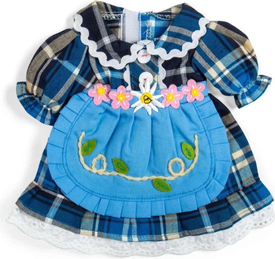 Bigjigs Toys robe à carreaux bleue pour poupée 34 cm