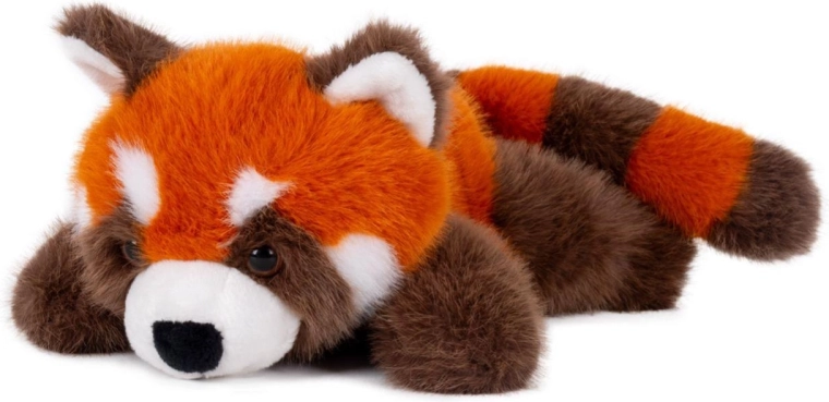 Panda rousse en peluche allongée de 37 cm