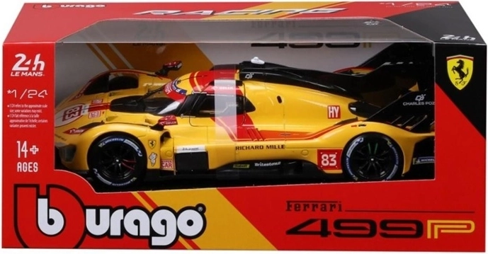 BBU Ferrari Racing 499P Le Mans modèle de voiture jaune 1:24