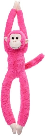 Mascotte suspendue singe couleur fuchsia