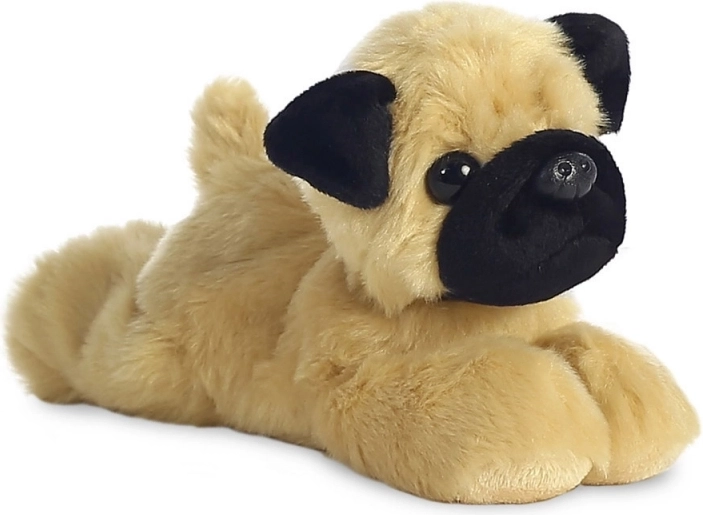 Aurora mini flopsies Herr Mops – chien carlin en peluche env. 21 cm