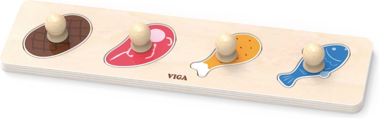 Viga premier puzzle d’encastrement avec poignées – nourriture