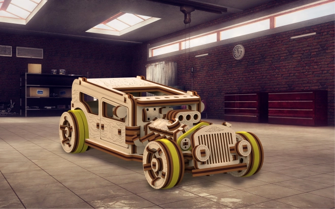 puzzle 3D en bois WOODEN CITY hot rod – modèle mécanique 141 pièces