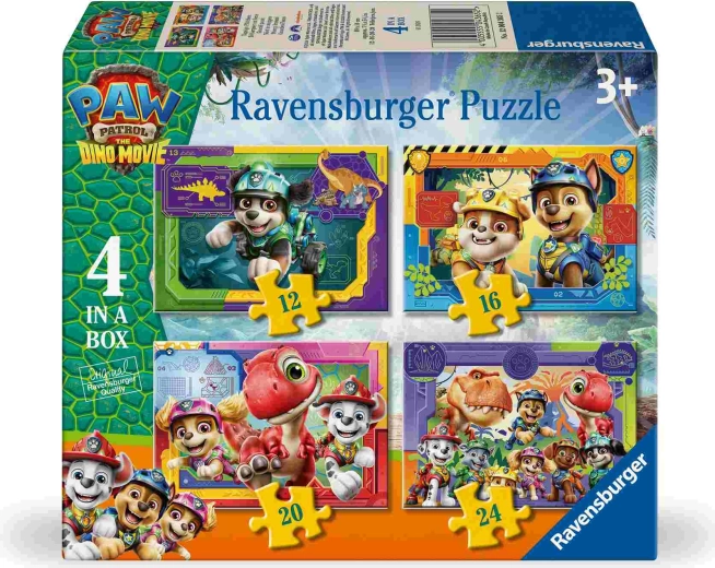 Pat’ Patrouille : le film des dinosaures puzzle 4 en 1 Ravensburger