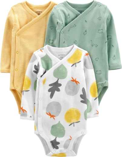 Body Carter’s à manches longues Veggies, neutre, lot de 3, taille 46