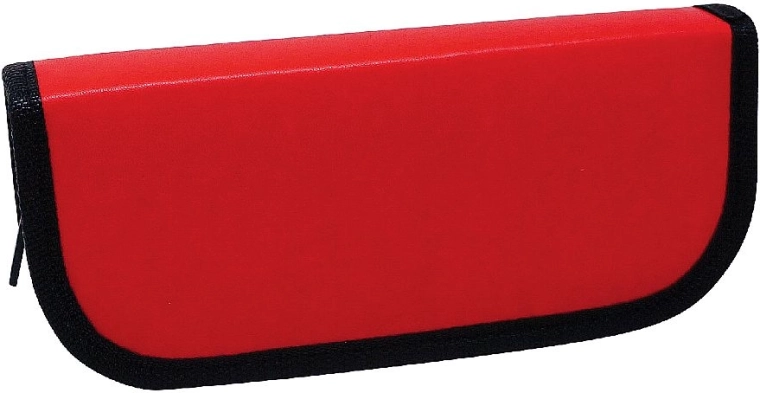 Grand étui en similicuir avec 6 boucles, rouge