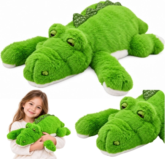 Crocodile en peluche vert avec pattes lestées, 45 cm