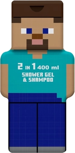 Minecraft gel douche et shampooing 2-en-1 Steve 400 ml - 1 pièce