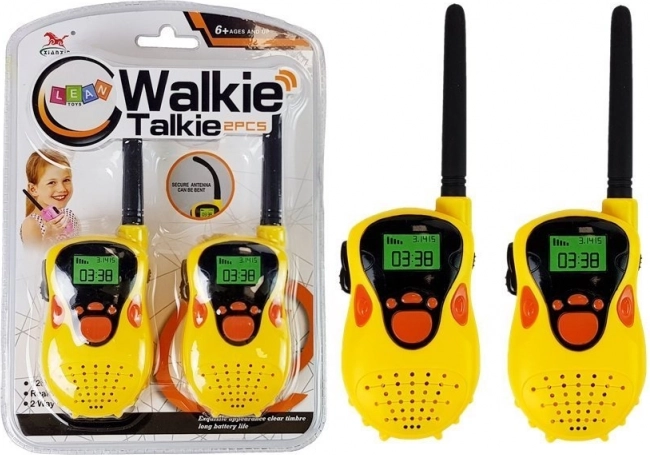 Talkie-walkie radio à ondes courtes portée 100 m jaune pour enfants