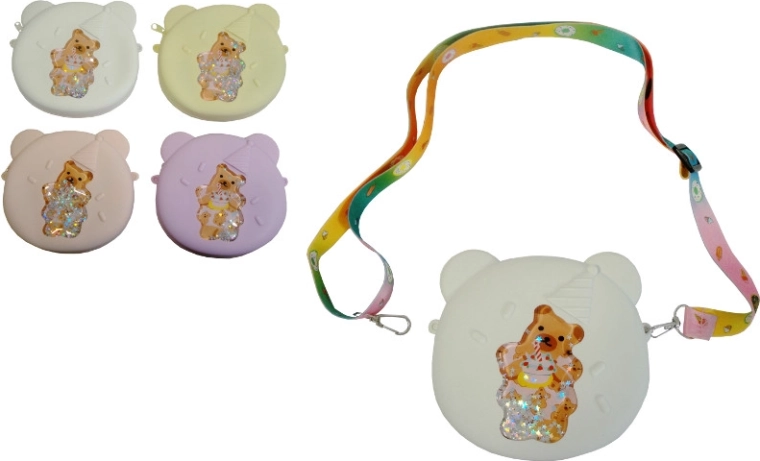 Sac à main en silicone avec ourson et étoiles scintillantes
