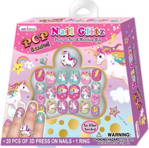 Set manucure pour enfants Licorne – autocollants et bague